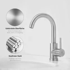 Niederdruck Wasserhahn Bad/Küche Niederdruck Badarmatur 360° Drehbar Badarmatur Küchenwasserhahn Aus Edelstahl Spültischarmatur Für Kaltwasser Und Spüle Boiler -Vidailo Verkaufe ae7965fd70126efa1cdd731eea71d1a3