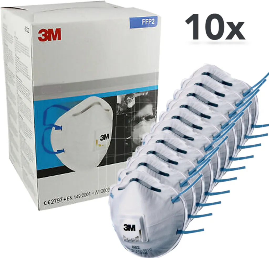 10x 3M™ Feinstaubfiltermaske P2 06922, FFP2 Mit Cool Flow Ventil (EN 149:2001) 3 10x 3M™ Feinstaubfiltermaske P2 06922, FFP2 Mit Cool Flow Ventil (EN 149:2001)