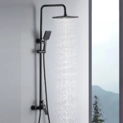 Messing Brausegarnitur Duschset Regendusche Kopfbrause Handbrause Duschstange Duscharmatur Duschsystem Schwarz -Vidailo Verkaufe af735d7f6ff8a5398f6771fcc94d81a3