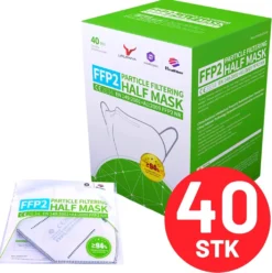 TINOS® 40X FFP2 NR EN149:2001 Mundschutz Maske Einzel Verpackt CE 2834 Atemschutzmaske Gesicht Mund-Nasenschutz Shengquan
