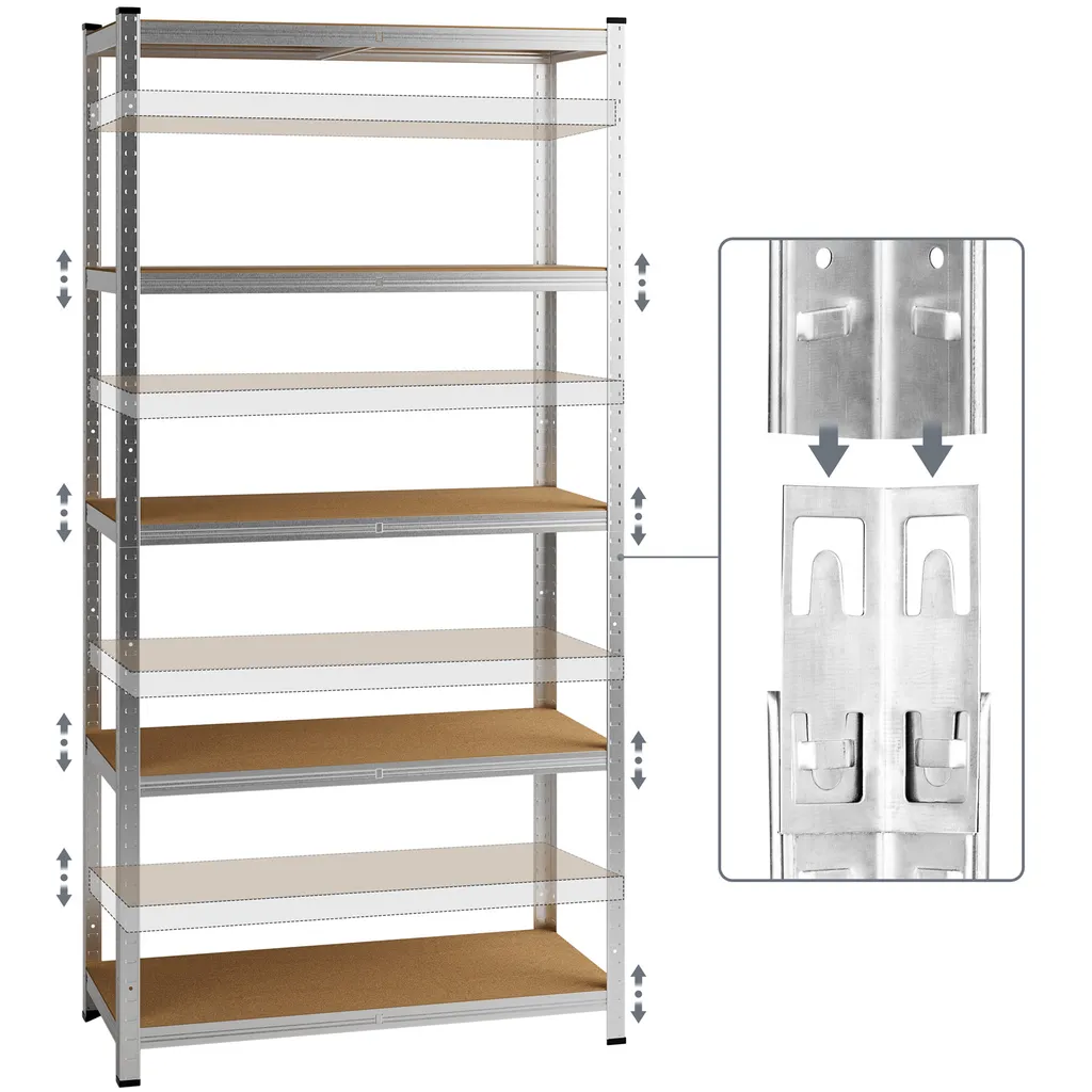 Monzana Schwerlastregal Kellerregal Steckregal Werkstattregal Lagerregal Regal, Model:2x 5 Böden - 180x90x40cm 7 Monzana Schwerlastregal Kellerregal Steckregal Werkstattregal Lagerregal Regal, Model:2x 5 Böden - 180x90x40cm – Bild 5