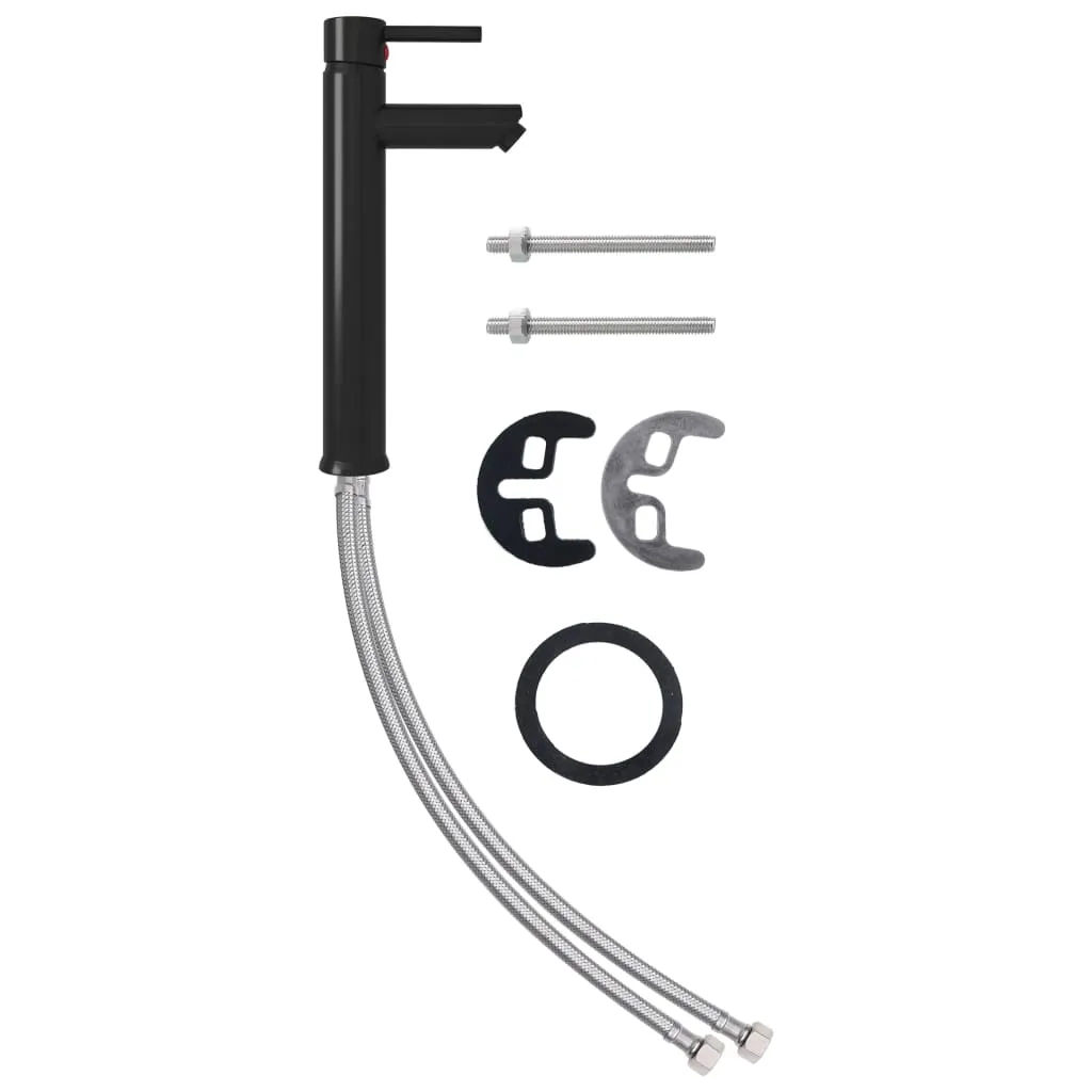 VidaXL Badezimmer Mischbatterie Schwarz 12x30 Cm 4 VidaXL Badezimmer Mischbatterie Schwarz 12x30 Cm – Bild 2