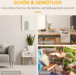 HOMCOM Ethanol-Kamin FeuerschaleEthanol-Brenner 0,4L 2 Std. Brenndauer 15m² Mit Feuerlöschdeckel Edelstahl Hartglas Silber 25 X 25 X 60 Cm -Vidailo Verkaufe b2e06ca483cbc5cd57afdadd1871e70e