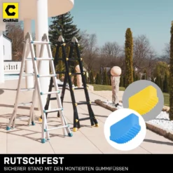 Mehrzweckleiter - Teleskopleiter CF-105A - Leiter - Multifunktionsleiter - Aluleiter - Klappleiter - 5.10 Meter (4x5 Sprossen) -Vidailo Verkaufe b36a0512bbe27c1ac3e1ba4bcc589f41