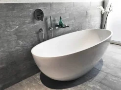 Freistehende Badewanne Mineralguss Weiß Glänzend Oval 180x80x60 -Vidailo Verkaufe b557262b6e2d25290b7ca8f1100d854a