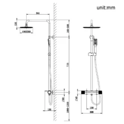 Duschsystem Mit Thermostat Duscharmatur Schwarz Regendusche Duschset Dusche Inkl. Regal Verstellbarer Duschstange Duschset Edelstahl -Vidailo Verkaufe b63a9393d6290cdc67d0fbfad83af9bb