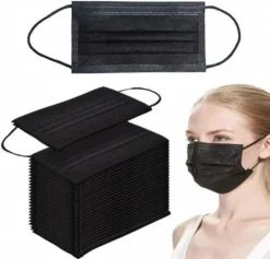 1000X 3-lagig Atemschutzmasken Einwegmaske Mundschutz Vliesmaske Masken Mundschutz 【schwarz】