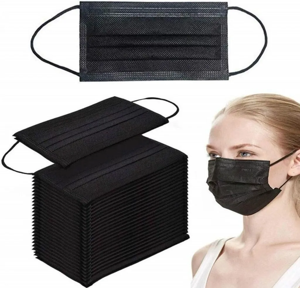 1000X 3-lagig Atemschutzmasken Einwegmaske Mundschutz Vliesmaske Masken Mundschutz 【schwarz】 3 1000X 3-lagig Atemschutzmasken Einwegmaske Mundschutz Vliesmaske Masken Mundschutz 【schwarz】