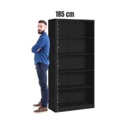 Aktenregal Büroregal Ordnerregal Mit 4 Einlegeböden Metall Pulverbeschichtung Schwarz 185 X 90 X 40 Cm -Vidailo Verkaufe b9a118fd28a8653b9391d0fca32ae61b