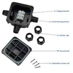 Wolketon Verteilerdose Abzweigdose 10er IP68 Wasserdichte 3-Wege-Verbindungsdose Erdkabel Schwarz Elektrischer Aussenverteilerdose Kabeleinfuehrungen -Vidailo Verkaufe b9af23853b5ba561cd1726f911db10d4 1