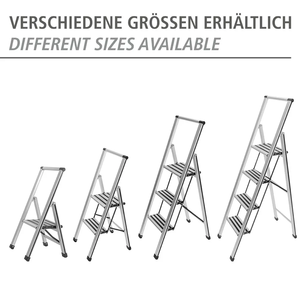 Wenko Alu-Design Klapptrittleiter 2-stufig Silber 12 Wenko Alu-Design Klapptrittleiter 2-stufig Silber – Bild 10