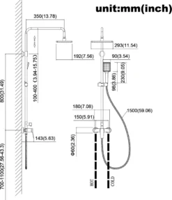 Messing Brausegarnitur Duschset Regendusche Kopfbrause Handbrause Duschstange Duscharmatur Duschsystem Schwarz -Vidailo Verkaufe ba145902524fd18bc4d1c89e94100412