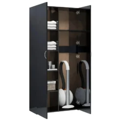 VidaXL Lagerschrank Hochglanz-Schwarz 80x35,5x180 Cm Holzwerkstoff -Vidailo Verkaufe ba407c2787874640645bc87796cf8cd5