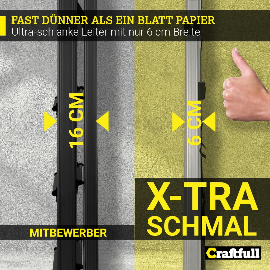 Craftfull Stehleiter CF-134A Klappleiter 5 Stufen Silber, Gummierte Standfüße, Alu Leiter Aluminiumleiter Aluleiter Mehrzweckleiter Multifunktionsleiter Haushaltsleiter Leiter 5 Craftfull Stehleiter CF-134A Klappleiter 5 Stufen Silber, Gummierte Standfüße, Alu Leiter Aluminiumleiter Aluleiter Mehrzweckleiter Multifunktionsleiter Haushaltsleiter Leiter – Bild 3