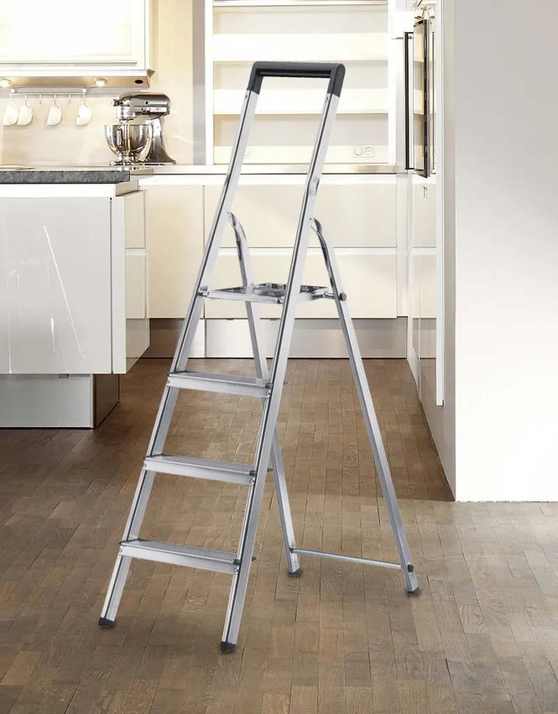 Hailo Haushaltsleiter L40 - 6 Sprossen 6 Stufen, Arbeitshöhe Max. 3,28 M 4 Hailo Haushaltsleiter L40 - 6 Sprossen 6 Stufen, Arbeitshöhe Max. 3,28 M – Bild 2