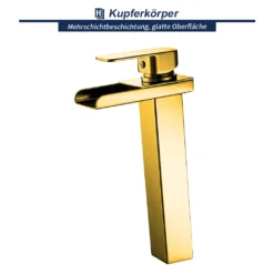 Wasserhahn Wasserfall Waschtischarmatur Hoch Mischbatterie Armaturen Waschbecken Einhebelmischer Für Badezimmer, Verchromt Messing -Vidailo Verkaufe bccf4cfe407ab831d77c434e5f186cdd