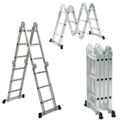 Starlyf® Starlyf Multiple Ladder 12 In 1 - Mehrzweckleiter, Leiter Aus Aluminium, Klappbar, Multifunktional, Rutschfest, Maximale Traglast 150 Kg - Aus Der TV Werbung