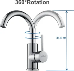 Auralum Wasserhahn 360° Drehbar Bad Armatur Waschbecken Mischbatterie Waschtischarmatur Einhandmischer Badarmatur Fürs Badezimmer -Vidailo Verkaufe be77dd9e65b11b32e4cb8e1b99c2cedd