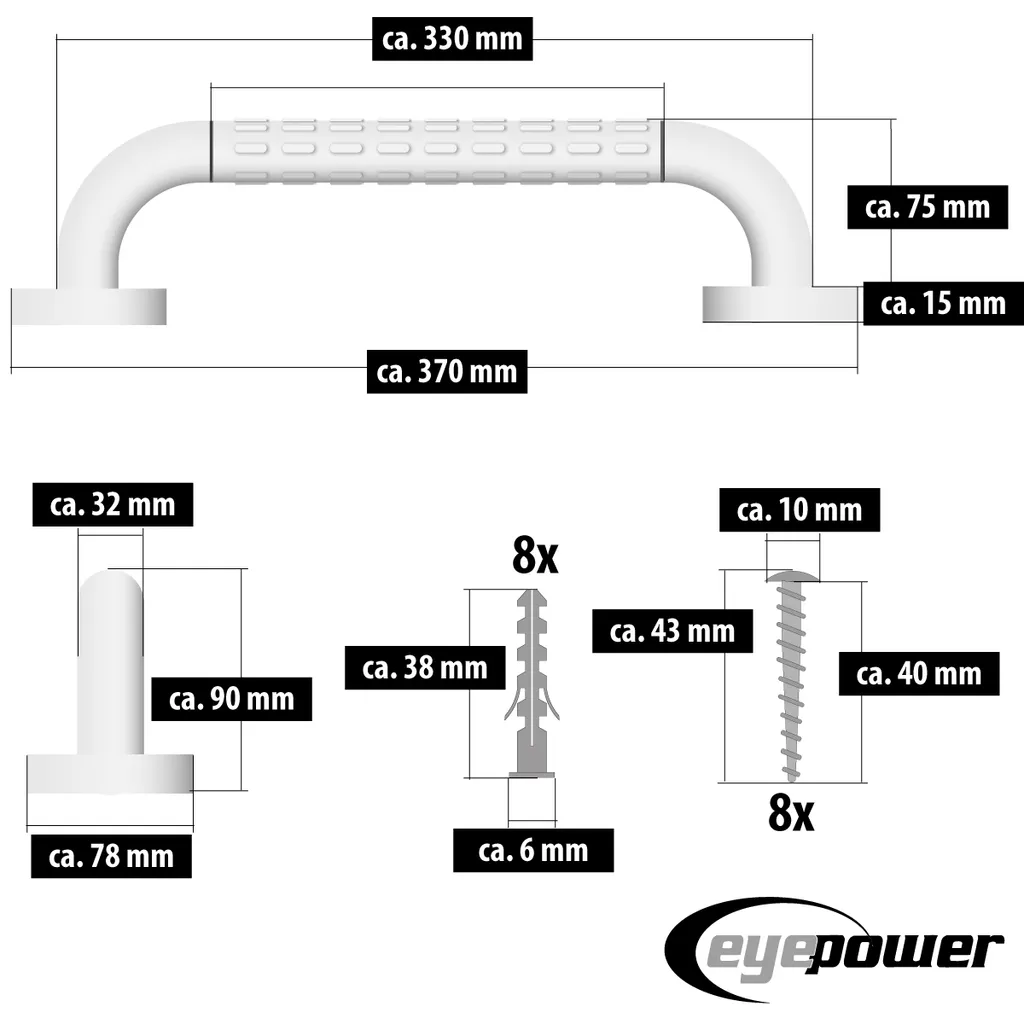 Anti-Rutsch Badewannengriff 30 Cm Senioren Griff Bad Haltegriff Edelstahl Weiß 7 Anti-Rutsch Badewannengriff 30 Cm Senioren Griff Bad Haltegriff Edelstahl Weiß – Bild 5