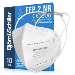 FFP2 Masken 10 Stück NR Einzeln Verpackt, Atemschutzmaske Weiss Ohne Ventil, 2x Kopfband-Verlängerung Und 10x Nasenpolster 4-lagig CE 1008 , Mund- & Nasenschutz, Schutzmasken + Halterung