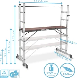 STAHLWERK Leitergerüst 150 Kg Alu Klappleiter Arbeitsplattform Mehrzweckleiter -Vidailo Verkaufe c0634c3047340967c7475d7d18f979a0
