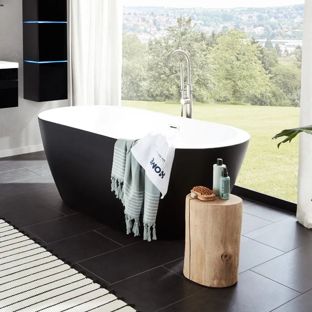 Freistehende Badewanne Codo Black Edition 170 X 80 X 58 Cm 3 Freistehende Badewanne Codo Black Edition 170 X 80 X 58 Cm