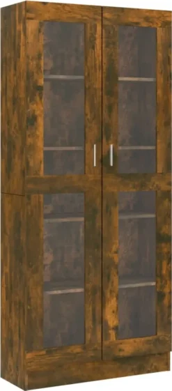 VidaXL Vitrinenschrank Räuchereiche 82,5x30,5x185,5 Cm Holzwerkstoff