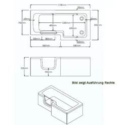Solarna 170 X 85/70 X 53 Cm Badewanne Mit Tür/Seniorenbadewanne, Links 9 Solarna 170 X 85/70 X 53 Cm Badewanne Mit Tür/Seniorenbadewanne, Links -Vidailo Verkaufe c2f0565fa9a543b2119954213088fc36