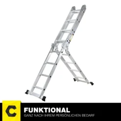 Craftfull Mehrzweckleiter CF-104A - 6in1 Leiter - Gelenkleiter Aus Aluminium - Klappleiter - Stehleiter - Anlegeleiter - Anti-Rutsch-Profil - 3,5 Meter (4x3 Sprossen) -Vidailo Verkaufe c3194cdb5b66ceb9d5f1fdddc76386b7
