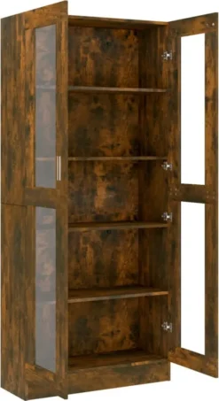 VidaXL Vitrinenschrank Räuchereiche 82,5x30,5x185,5 Cm Holzwerkstoff -Vidailo Verkaufe c37b1ebecf289db84ff1b9a27ebe8980