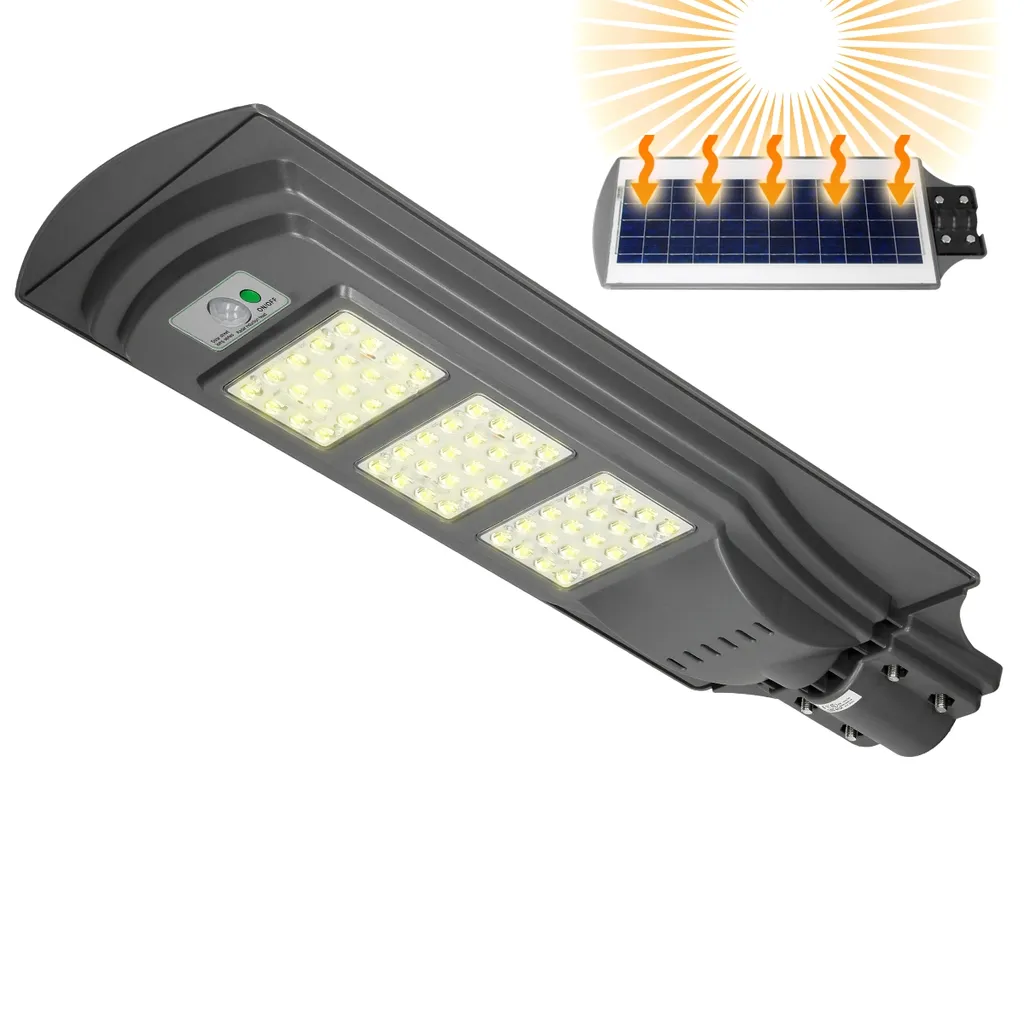 ECD Germany LED Solar Straßenlampe 60W Mit Lichtsteuerung Und Radar-Sensor - 60 LEDs - KaltWeiß - Wasserdicht IP65 - Für Outdoor Garten Wege Einfahrten - Straßenlaterne Straßenleuchte Solarleuchte 3 ECD Germany LED Solar Straßenlampe 60W Mit Lichtsteuerung Und Radar-Sensor - 60 LEDs - KaltWeiß - Wasserdicht IP65 - Für Outdoor Garten Wege Einfahrten - Straßenlaterne Straßenleuchte Solarleuchte