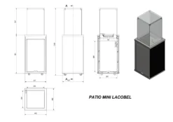 Terrassenheizer Patio Mini Glas Schwarz Manuelle Steuerung 8,2kW