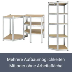 Juskys Eckregal Lageregal Corner Basic 180 X 70 X 40-70 Cm - 875 Kg - 5 Böden - Metall Verzinkt - Schwerlastregal Steckregal Kellerregal -Vidailo Verkaufe c58b11fbd78a9a91d5fde63e08e2dda4