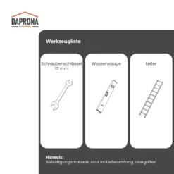 DAPRONA Laufrost Set Für Flache Dachziegel, Dachtritte Für Schornsteinfeger 120cm - Schwarz -Vidailo Verkaufe c59640eeb3dc5274a3c35757be476b30