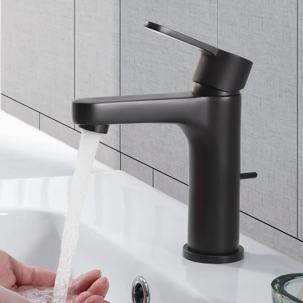 Cecipa Waschtischarmatur Mit Zugstange, Wasserhahn Bad Mit Ablaufgarnitur,Waschbecken Mischbatterie Schwarz 3 Cecipa Waschtischarmatur Mit Zugstange, Wasserhahn Bad Mit Ablaufgarnitur,Waschbecken Mischbatterie Schwarz