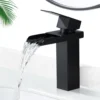 Homelody Wasserfall Wasserhahn Bad Schwarz Matt Waschtischarmatur, Konkaves Wasserfall Design Einhebelmischer Waschbeckenarmatur Aus Edelstahl Wasserhahn -Vidailo Verkaufe c69ad944f2ddd8c211a184cfb880fb17