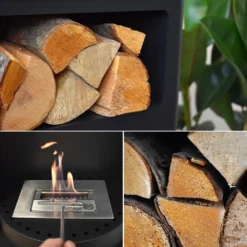 GLOW FIRE Ethanol Kamin 'Oslo' | Ethanolofen In Schwarz Mit 6 Std. Brenndauer Und 2 KW Heizleistung | HxBxT: 98,1x52x34 Cm -Vidailo Verkaufe c7fbc62d04618119fb4569d84fc60f97