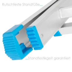 Masko® Aluminium Teleskopleiter Multifunktionsleiter Aluleiter Klappleiter Anlegeleiter , Länge:5.10m / 4x5 Sprossen Silber/Blau -Vidailo Verkaufe c8bfacebf940ff9075802cab5cf92584