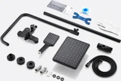 Messing Brausegarnitur Duschset Regendusche Kopfbrause Handbrause Duschstange Duscharmatur Duschsystem Schwarz -Vidailo Verkaufe c8c025548826944ae8f4d13c4847ddfc