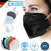 Virshields® FFP2 Mundschutz Maske - PFE 94%, EN 149:2001+A1:2009, 5 Lagen, 10-2000 Stück, Filtrierend, EU, Farbwahl - Halbmaske, Atemschutzmaske, Schutzmaske (100 Stück, Schwarz) -Vidailo Verkaufe ca4cd0d793a75ac5576033d782a29022