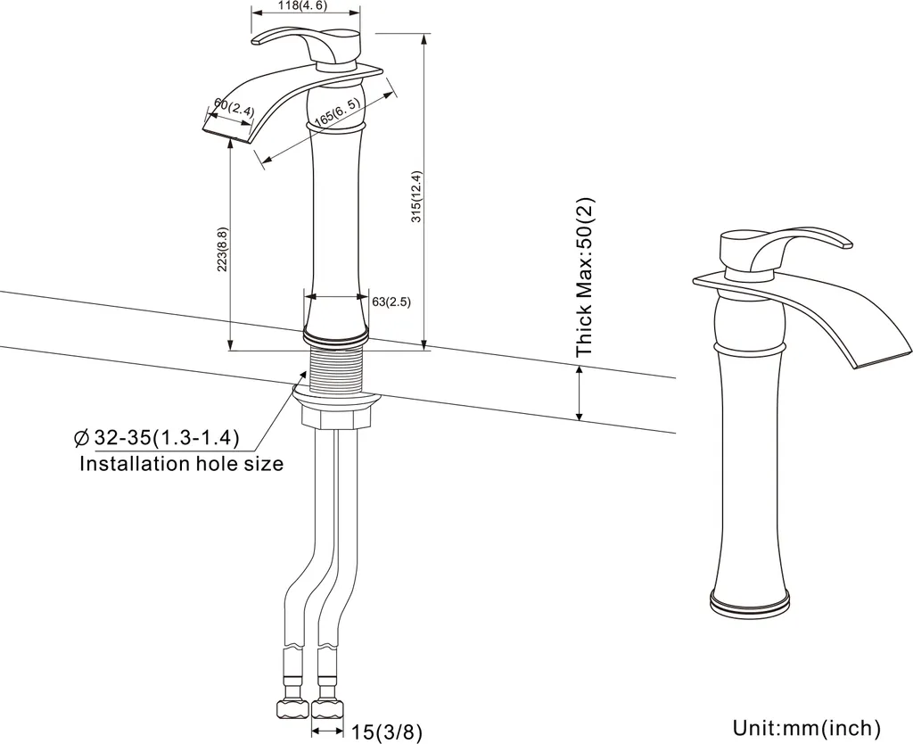 Hoch Waschtischarmatur Wasserfall Wasserhahn Bad Waschbecken Armatur Einhandmischer Mischbatterie Chrom 9 Hoch Waschtischarmatur Wasserfall Wasserhahn Bad Waschbecken Armatur Einhandmischer Mischbatterie Chrom – Bild 7