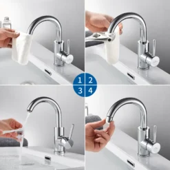 Chrom Badarmatur Waschtischarmatur Wasserhahn Bad 360° Waschbecken Armaturen Einhebelmischer Mischbatterie -Vidailo Verkaufe cb5b02a81df2d7215cc5453e0dd50385