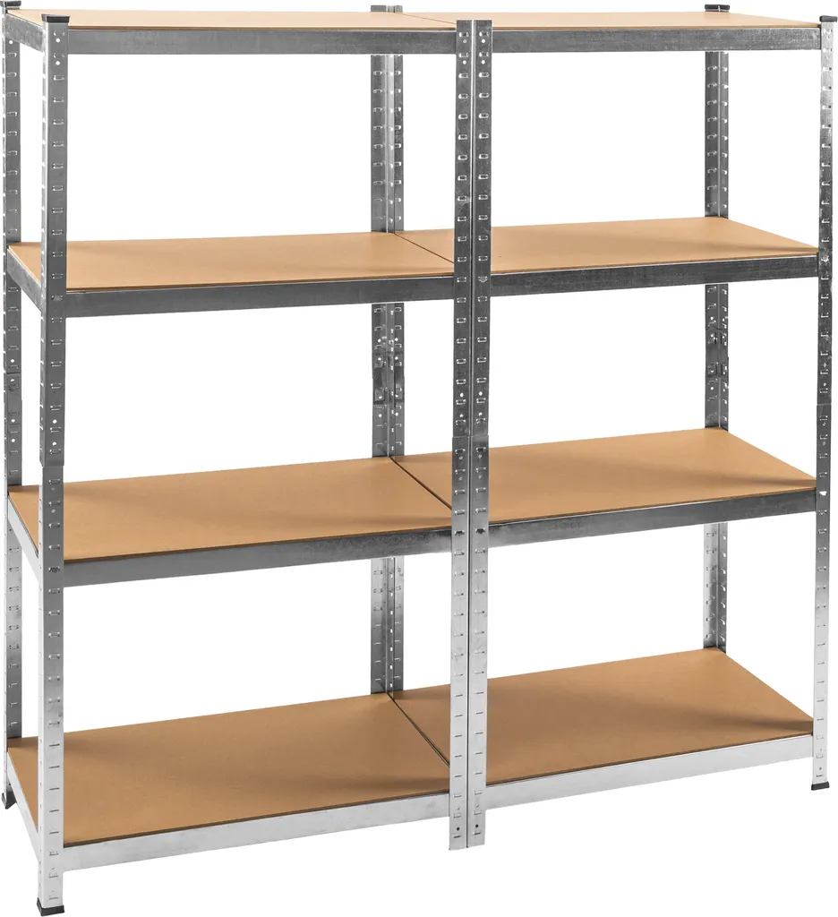 Tectake 2 Schwerlastregale Mit 4 Böden - Braun 2 Tectake 2 Schwerlastregale Mit 4 Böden - Braun