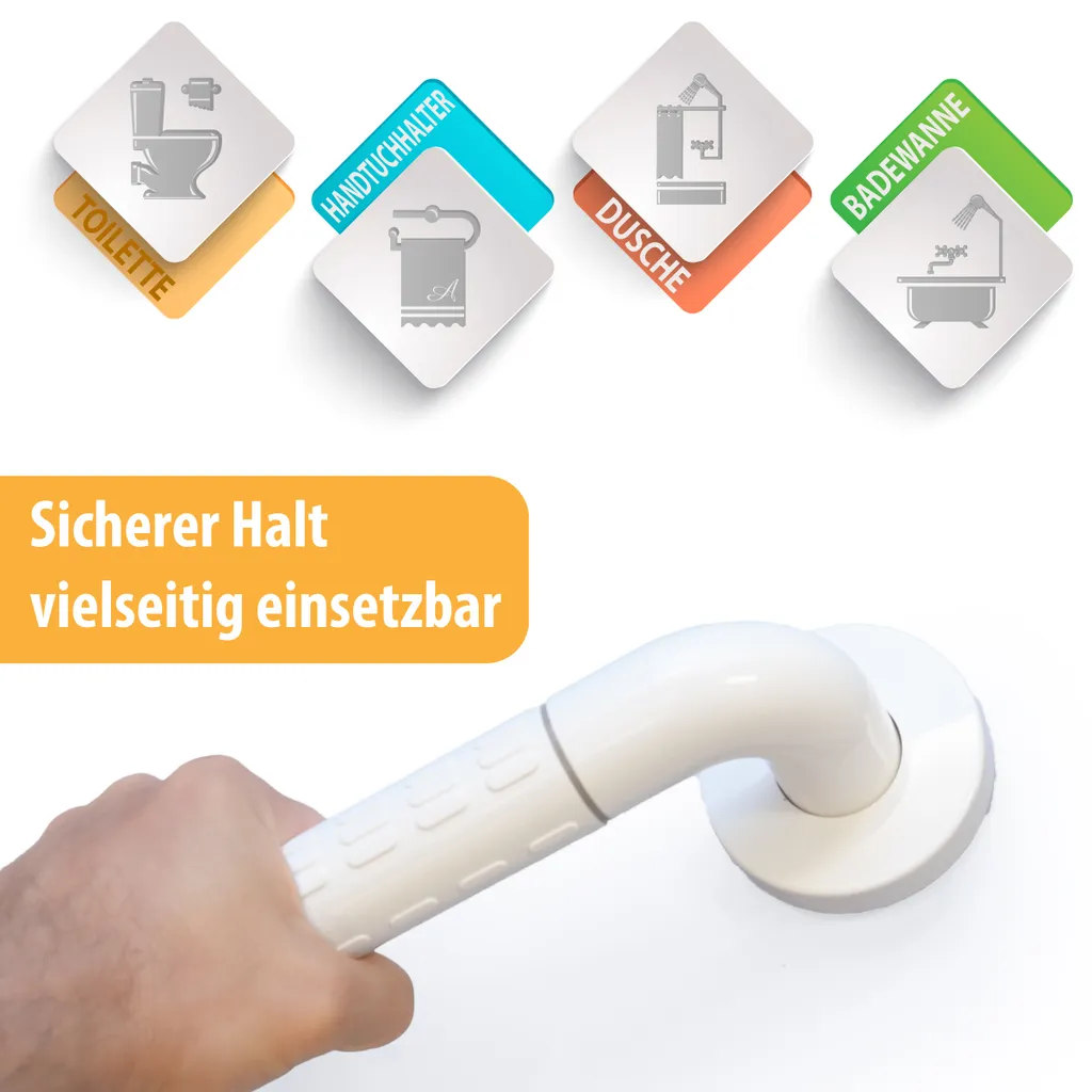 Anti-Rutsch Badewannengriff 30 Cm Senioren Griff Bad Haltegriff Edelstahl Weiß 4 Anti-Rutsch Badewannengriff 30 Cm Senioren Griff Bad Haltegriff Edelstahl Weiß – Bild 2