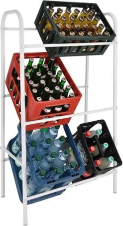 Flaschenkastenständer Bis Zu 6 Kisten Stahlrohr Weiß