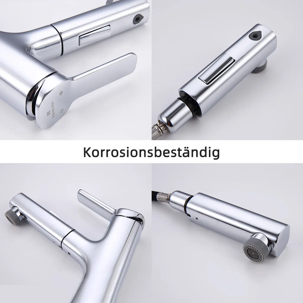 Homelody Badarmatur Mit 2 Strahlarten Wasserhahn Bad Mit Ausziehbarer Brause Waschtischarmatur, Mischbatterie Mit Mundspülungsauslauf Für Bad, Chrom 10 Homelody Badarmatur Mit 2 Strahlarten Wasserhahn Bad Mit Ausziehbarer Brause Waschtischarmatur, Mischbatterie Mit Mundspülungsauslauf Für Bad, Chrom – Bild 8