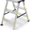 Zweiseitige Aluleiter 3 Stufen Klappleiter Haushaltsleiter 150kg