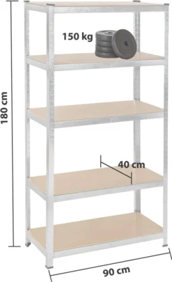 Tectake Schwerlastregal Mit 5 Böden - 150 Kg -Vidailo Verkaufe ce90d7aad9aa4b6501f64a0e4e7ad3a8