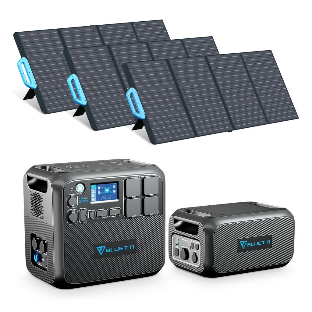 BLUETTI Stromerzeuger AC200MAX Und B230 Erweiterungsbatterie Mit 3 PV120 120W Solarpanel, 4096Wh Batteriekapazität, LiFePO4 Battery Pack Für Hausgebrauch, Wohnmobil, Notfälle, Off Grid 3 BLUETTI Stromerzeuger AC200MAX Und B230 Erweiterungsbatterie Mit 3 PV120 120W Solarpanel, 4096Wh Batteriekapazität, LiFePO4 Battery Pack Für Hausgebrauch, Wohnmobil, Notfälle, Off Grid