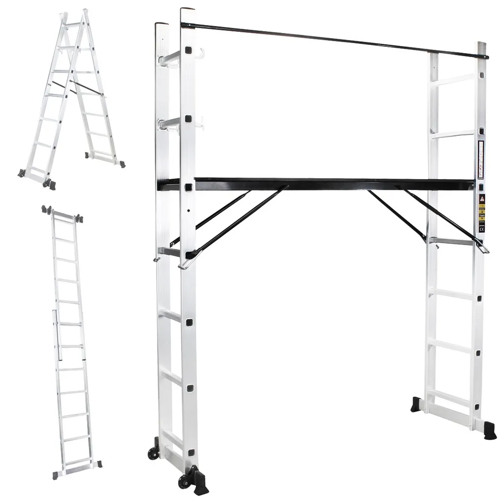 Aluminium Leitergerüst CF-103A - Multigerüst - Multifunktionsleiter - Gerüst - Stehleiter - Bockleiter - Leiter - (1.95 Meter 7 Sprossen) 11 Aluminium Leitergerüst CF-103A - Multigerüst - Multifunktionsleiter - Gerüst - Stehleiter - Bockleiter - Leiter - (1.95 Meter 7 Sprossen) – Bild 9